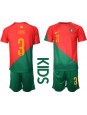 Portugal Pepe #3 Heimtrikotsatz für Kinder WM 2022 Kurzarm (+ Kurze Hosen)
